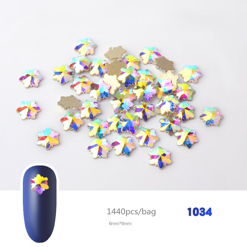 NRS019 Crystal AB 3D Nail Art Rhinestones Gem 1440pcs/bag Flatback Stones DIY Decorations Manicure Diamond Jewelry Different Shapes