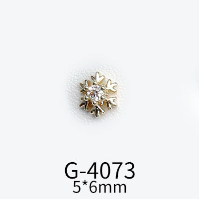 NZJ040 Christmas Nail Art Zircon Charms 3D Snowflake Nail Glitter Sticker Supplies Accessories Shiny Xtmas Nail Rhinestones Jewelry