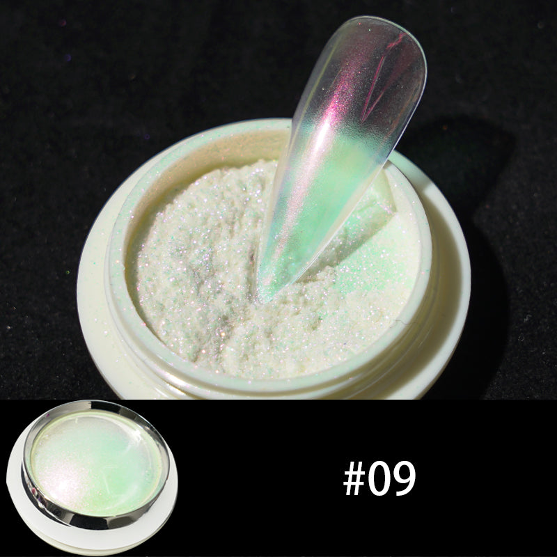 FNP028 Wholesale Moonlight Nail Acrylic Powder Solid Aurora Mirror White Pearl Powder UV Nail Glitter Chrome Powder