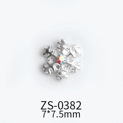 NZJ039 Wholesale Christmas Snowflake series AB diamond white diamond nail jewelry