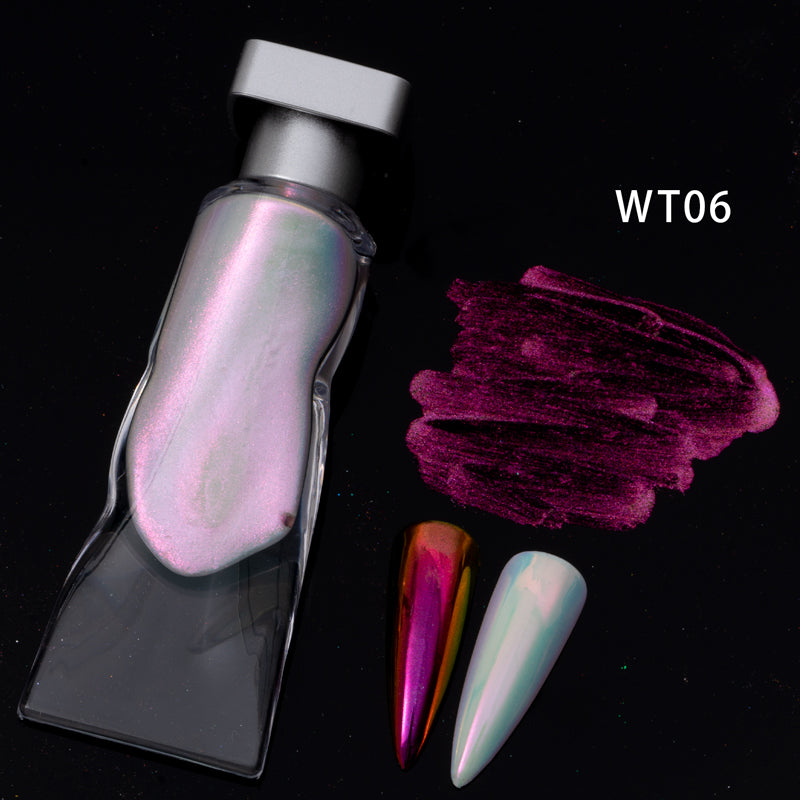 FNP016  Flat tube wholesale WT series 5 colors liquid magic mirror powder used for art nail pigment