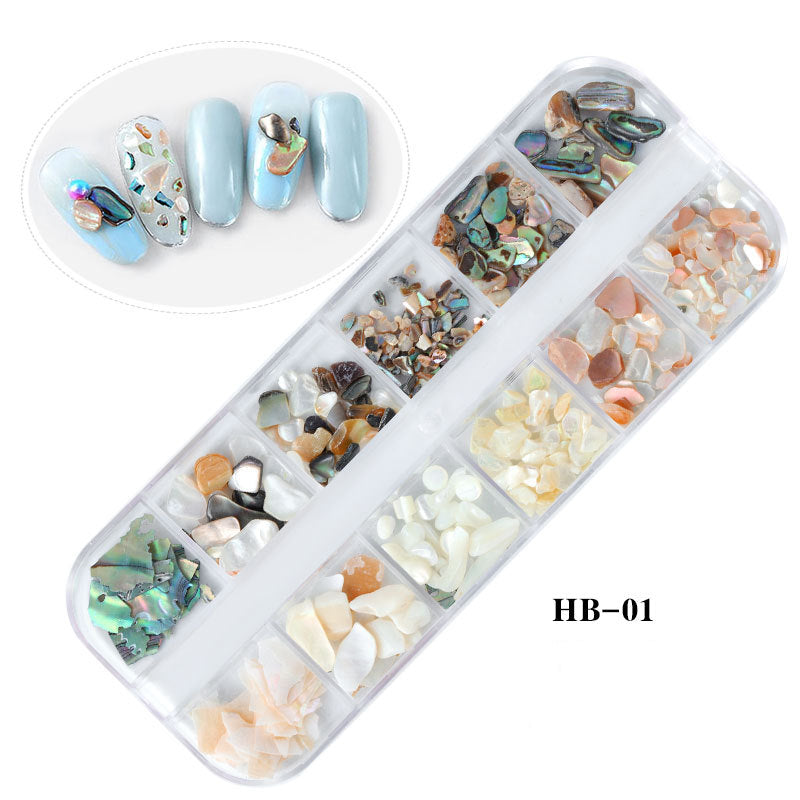 NDE062 12colors Irregular Crushed Natural Shell Nail Art Stone Manicure Nail Decorations