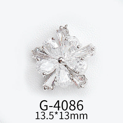 NZJ040 Christmas Nail Art Zircon Charms 3D Snowflake Nail Glitter Sticker Supplies Accessories Shiny Xtmas Nail Rhinestones Jewelry