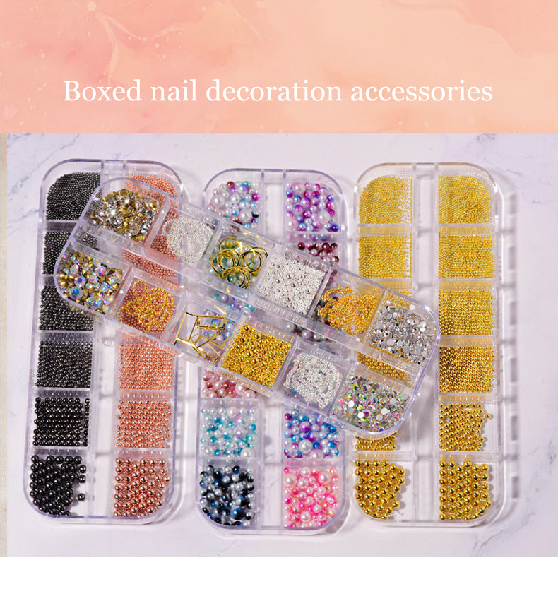 NRS022 ForLife New Nail Art Jewelry Rhinestone Mixed Rivet Pearl Small Accessories Nail Decoration Metal Chain Accessories