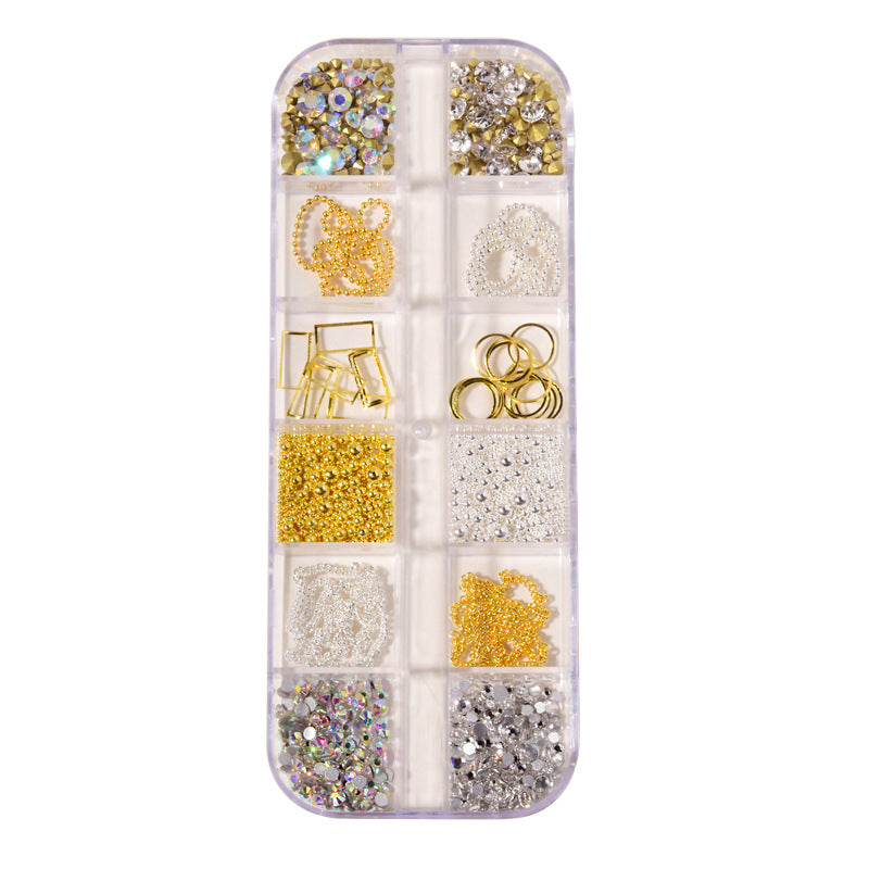 NRS022 ForLife New Nail Art Jewelry Rhinestone Mixed Rivet Pearl Small Accessories Nail Decoration Metal Chain Accessories