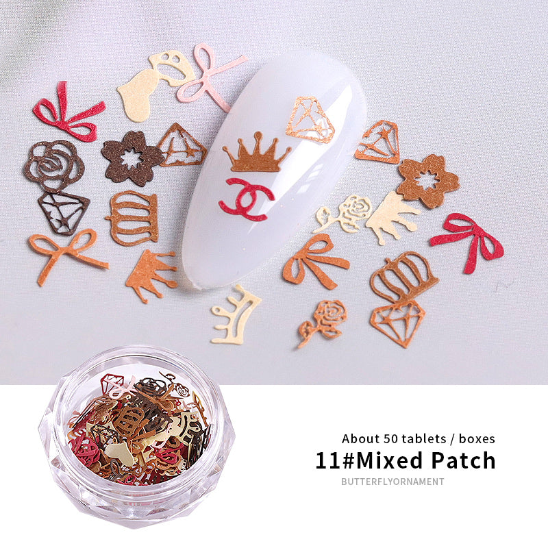 NDE024 ForLife 1Box Colorful Flower Leaf Daisy Star Flamingo Mermaid Crown Letters Designs Nail Sequins Glitter Confetti Nails