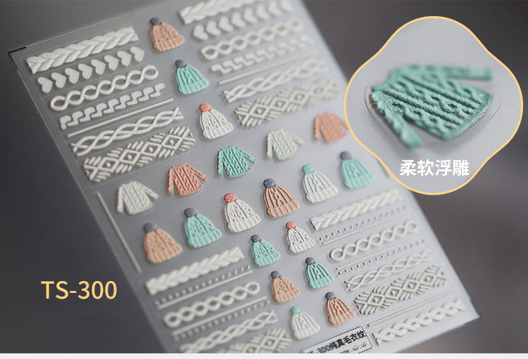 NS5D001 New Summer Nail Leave 5D Nail Sticker Adhesive Decal Summer Drinking Fruit Slider Laser Nail Art Decoration Manicure Wrap 3D