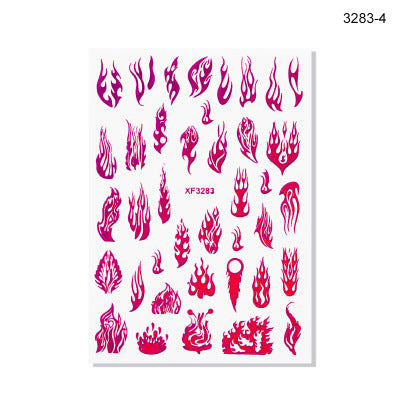 NS5D022  ForLife 3D Manicure Flame Nail Sticker Holographic fireworks decals Reflections Self-Adhesive Foils DIY Nail Art Decoration