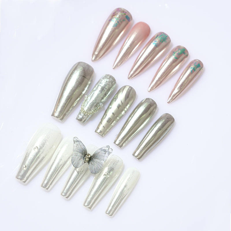 FNP030 Holographic Nail Powder Silver light Laser Mirror Glitter Design Nail Art Pigment Rub Dust Flakes Decorations