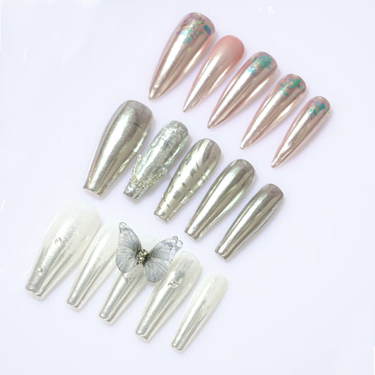 FNP030 Holographic Nail Powder Silver light Laser Mirror Glitter Design Nail Art Pigment Rub Dust Flakes Decorations