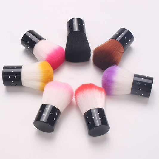 NBR047 Nail powder brush with drill soft hair cleaning brush beauty powder blusher brush wholesale