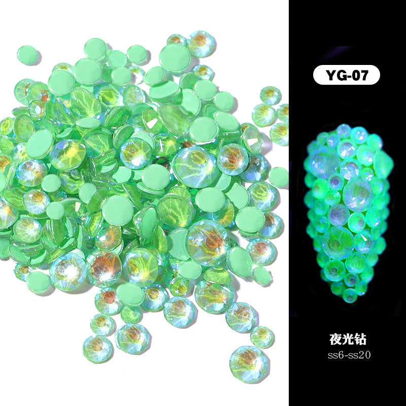NRS004 ForLife Flatback Luminous Nail Rhinestones Mixed Sizes Crystal Shiny Glass Nail Rhinestones Garment Manicure Accessories