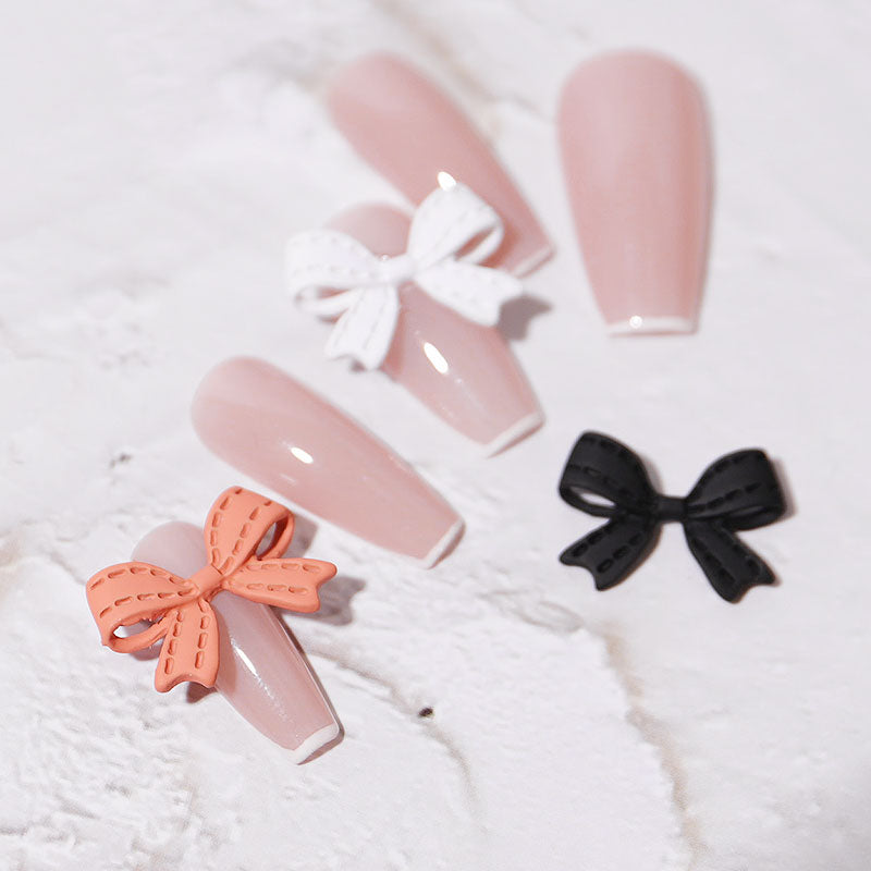 NDE061 ForLife nail art accessories three-dimensional spray paint butterfly red ribbon 3D alloy bow decoration