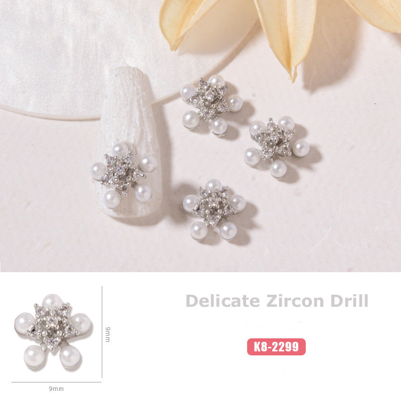 NZJ059 New cat eye butterfly 3D love bear jewelry bow luxury alloy zircon nail decoration