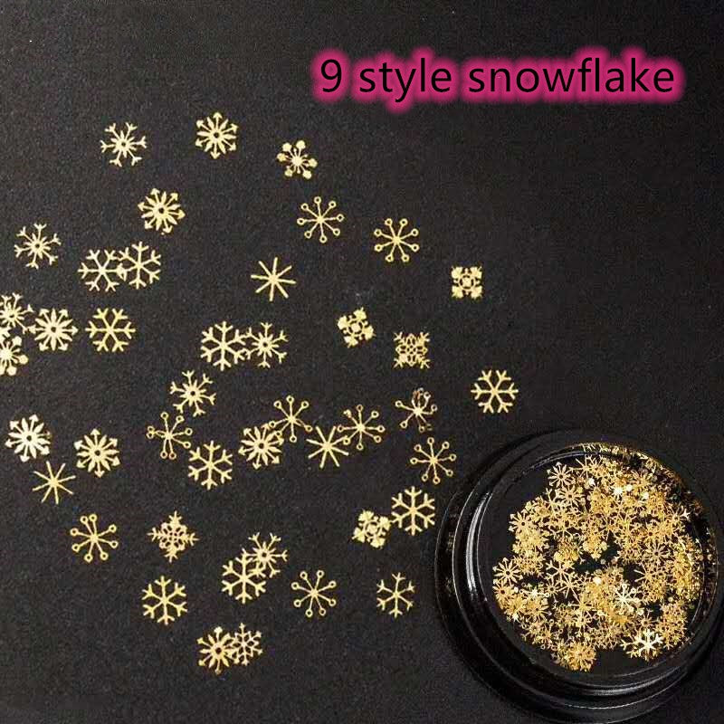 NDE014  ForLife Wheel of Fortune New Year Series 3D Patch Hollow Metal Nail Stud Art Deco Gold Rivet Manicure Nail Art Decoration