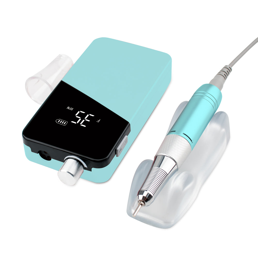 FNDM049 Free Customize Logo Popular Mermaid Color Strong 35.000 RPM Portable Wireless Rechargeable Electric E-file Nail Drill Manicure