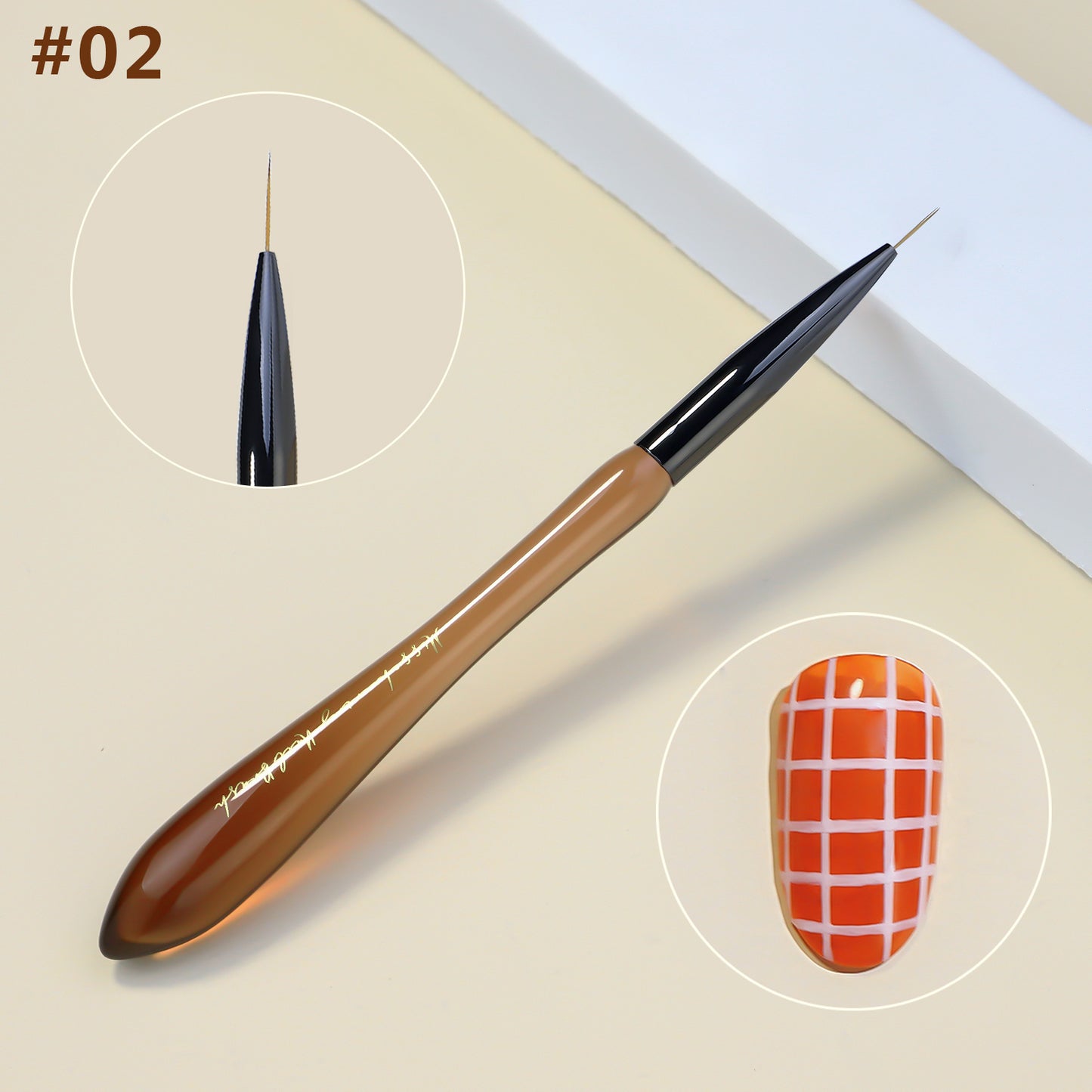 NBR045 Japanese New acrylic translucent coffee color gourd nail brush 8 styles painting smudge carving pen