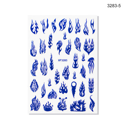 NS5D022  ForLife 3D Manicure Flame Nail Sticker Holographic fireworks decals Reflections Self-Adhesive Foils DIY Nail Art Decoration