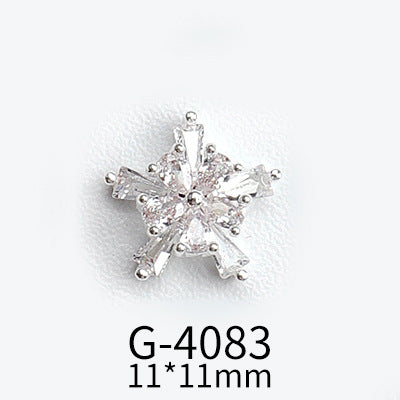 NZJ040 Christmas Nail Art Zircon Charms 3D Snowflake Nail Glitter Sticker Supplies Accessories Shiny Xtmas Nail Rhinestones Jewelry