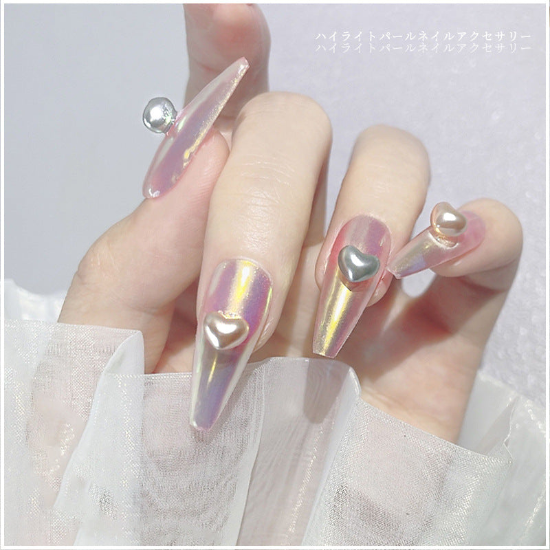 NRS033 Nail Art Love Pearl Jewelry 2022 New 3D Heart Nail Decoration 20pcs/bag