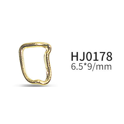 NZJ038 Nail geometry metal heart oval perfume bottle diamond matching nail jewelry