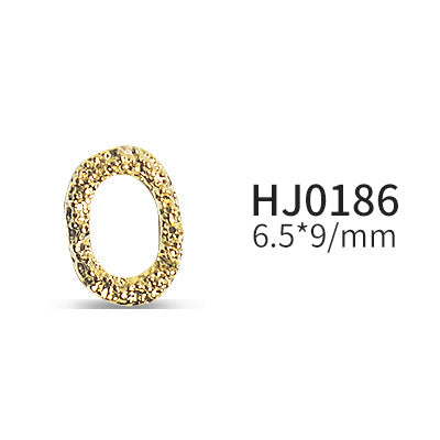 NZJ038 Nail geometry metal heart oval perfume bottle diamond matching nail jewelry