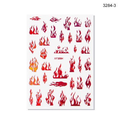 NS5D022  ForLife 3D Manicure Flame Nail Sticker Holographic fireworks decals Reflections Self-Adhesive Foils DIY Nail Art Decoration