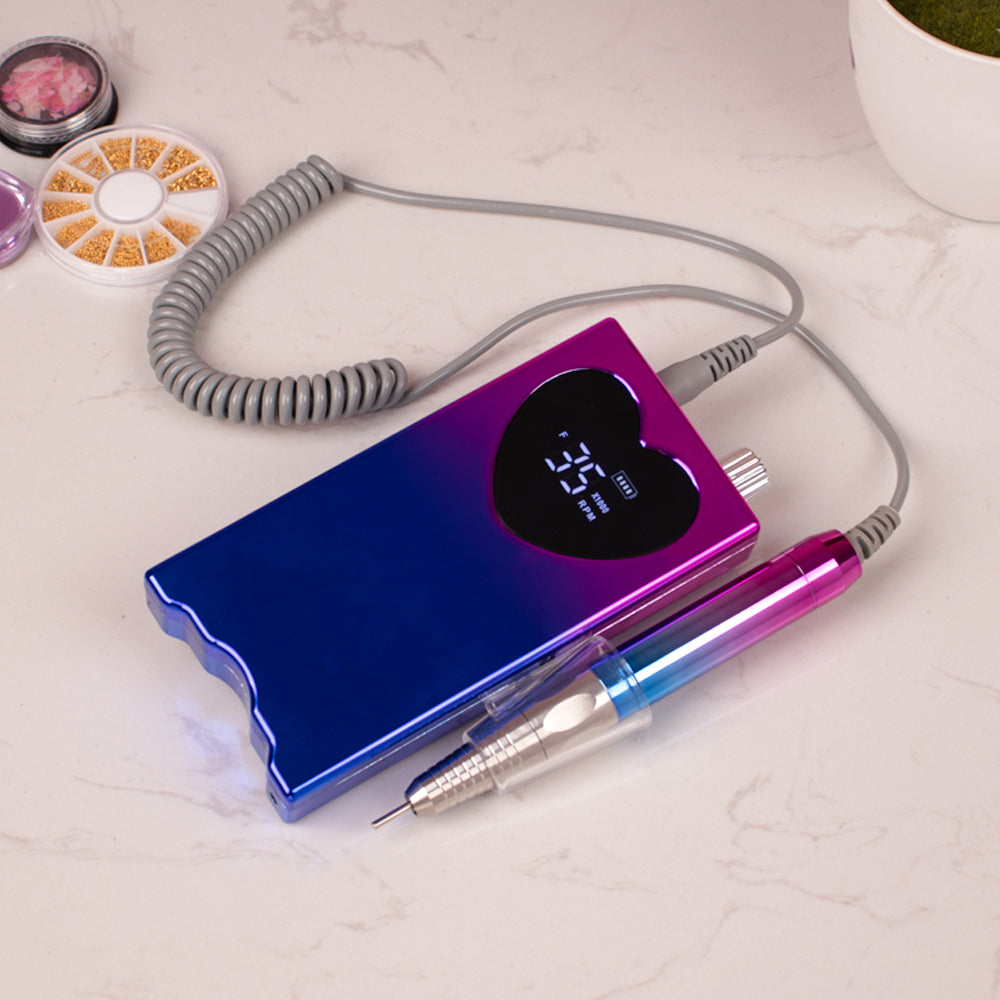 FNDM018 Brushless Electric Nail Drill Machine 35000rpm Drill Set for Manicure Pedicure Rechargeable Battery Small Screen with Base