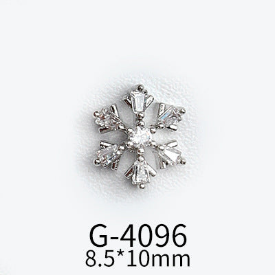 NZJ040 Christmas Nail Art Zircon Charms 3D Snowflake Nail Glitter Sticker Supplies Accessories Shiny Xtmas Nail Rhinestones Jewelry