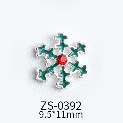 NZJ039 Wholesale Christmas Snowflake series AB diamond white diamond nail jewelry