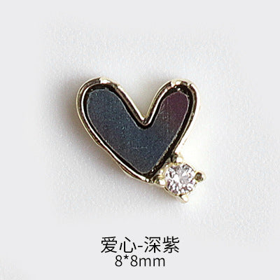 NZJ043 New nail art shell love jewelry metal accessories nail decoration diamond alloy jewelry