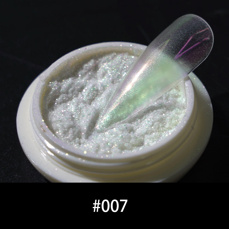 FNP028  Wholesale Moonlight Nail Acrylic Powder Solid Aurora Mirror White Pearl Powder UV Nail Glitter Chrome Powder