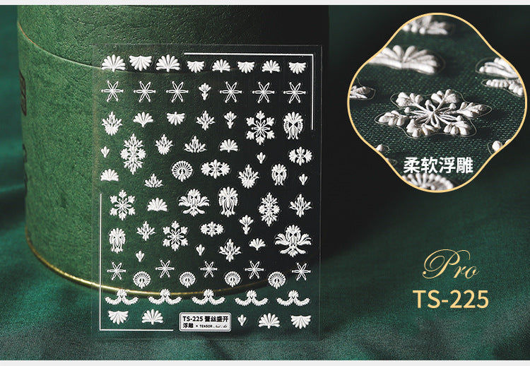 NS5D001 New Summer Nail Leave 5D Nail Sticker Adhesive Decal Summer Drinking Fruit Slider Laser Nail Art Decoration Manicure Wrap 3D