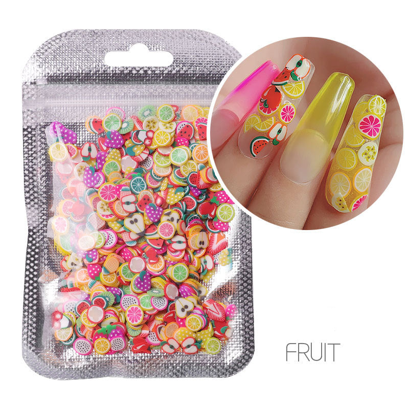 NDE055 ForLife Nail Art Decorations Soft Polymer Clay Fruit Slices Mixed Fruit Patterns Colorful DIY Decoration 1000pcs
