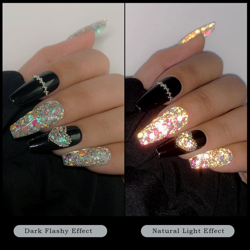 FNP004 Cross-border Hot Sale 6color/bag Super Flash High Gloss Nail Enhancement Jewelry Reflective Color Diamond Powder