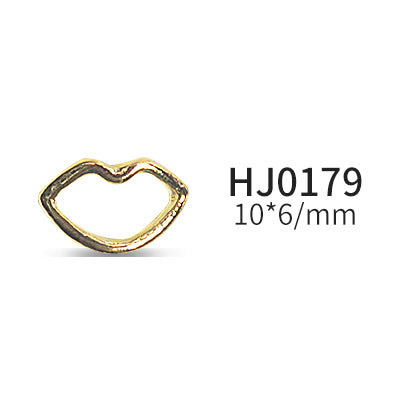 NZJ038 Nail geometry metal heart oval perfume bottle diamond matching nail jewelry