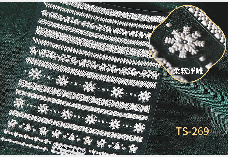 NS5D001 New Summer Nail Leave 5D Nail Sticker Adhesive Decal Summer Drinking Fruit Slider Laser Nail Art Decoration Manicure Wrap 3D