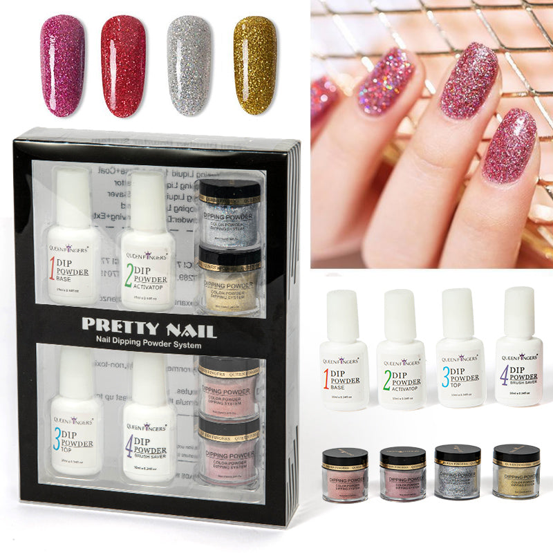 FNP081 New nail gel infiltrated dipping powder set tool combination and Pigment Acrylic custom color selection for nail art decoration