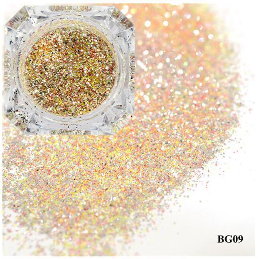 FNP006 Hot nail enhancement platinum glitter gold foil gold powder laser color change DIY nail sequins