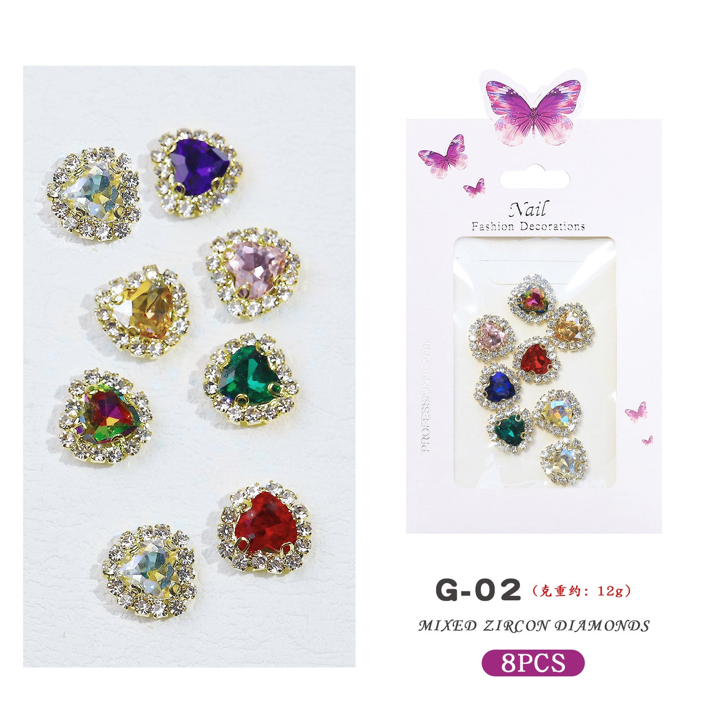 NRS029 3D nail art charms zircon alloy nail jewelry transparent shiny charm metal gemstone fashion DIY nail art decorations