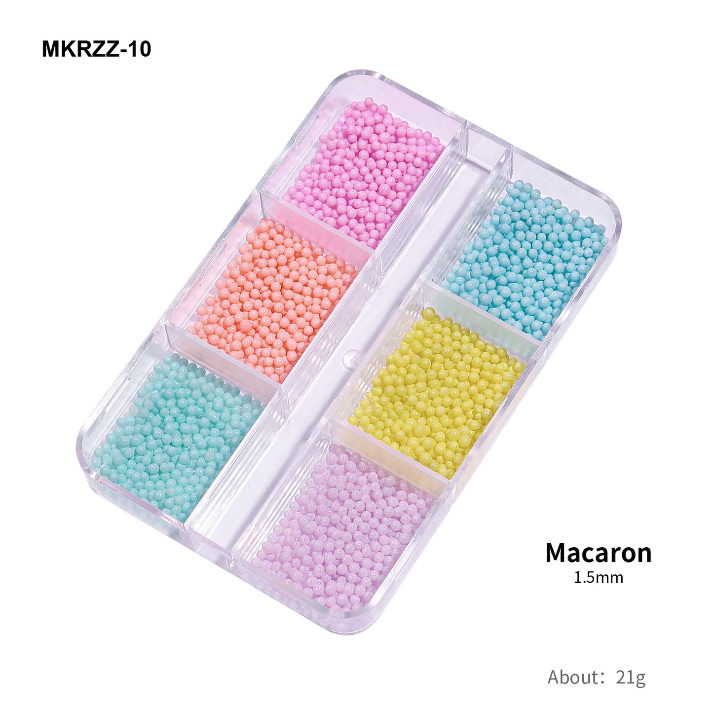 NZJ019 Hot Sale Mix Sizes Candy Color 3D Mermaid Jewelry Round Beads Nail Charms Rhinestones Nail Art Plastic Beads