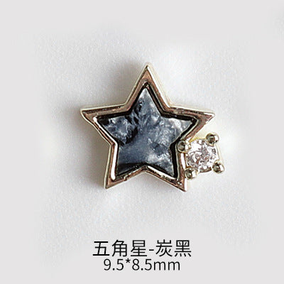 NZJ043 New nail art shell love jewelry metal accessories nail decoration diamond alloy jewelry