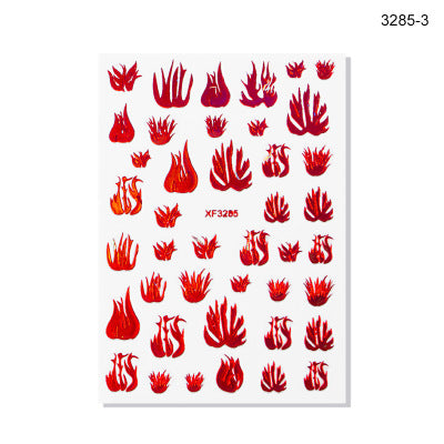 NS5D022  ForLife 3D Manicure Flame Nail Sticker Holographic fireworks decals Reflections Self-Adhesive Foils DIY Nail Art Decoration