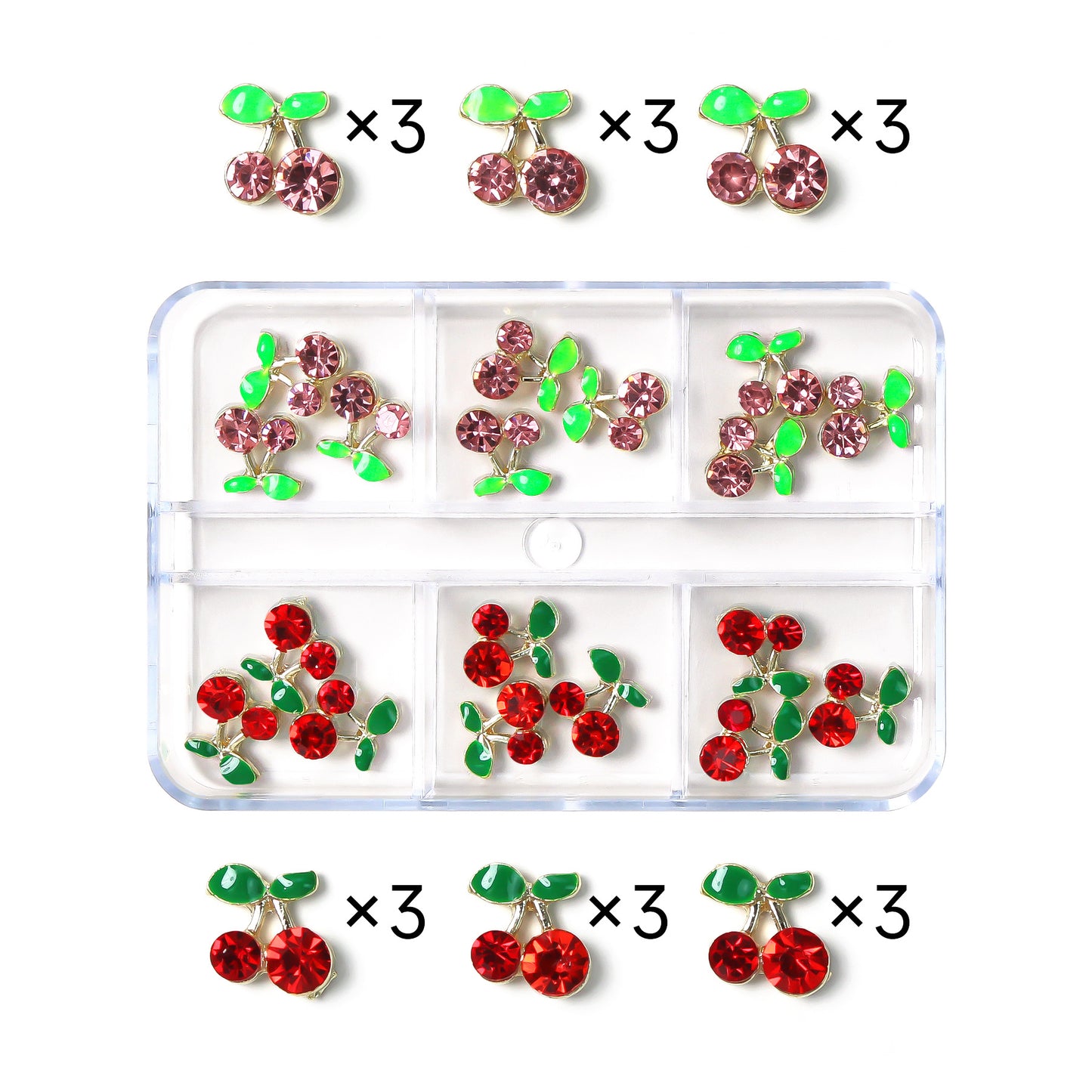 NZJ020 Nail Art Camellia Cherry Planet Six-Grid Alloy Jewelry Wholesale