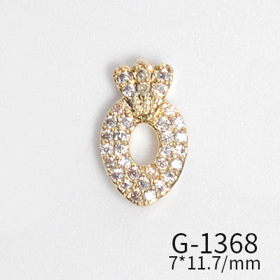 NZJ022 Japanese new nail zircon jewelry diamond pop moon pendant red-crowned crane nail jewelry