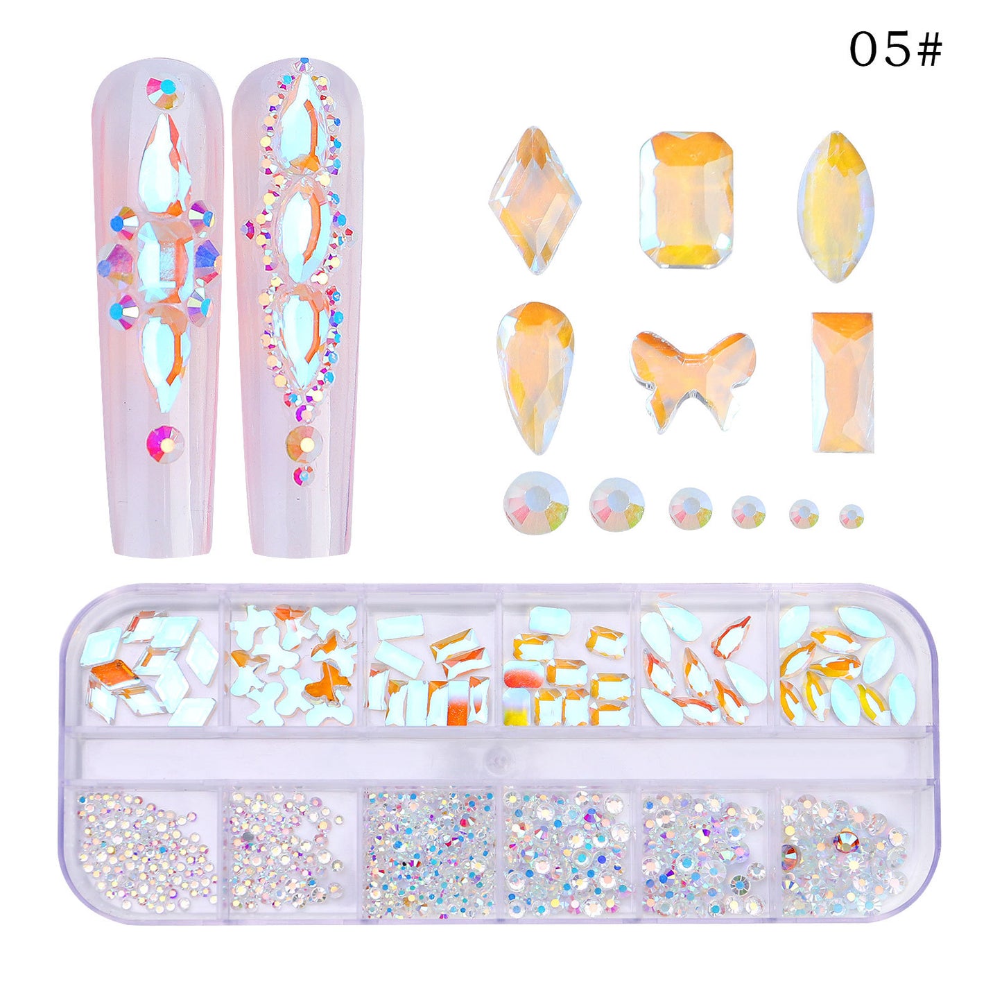 NRS027 ForLife Flat Bottom Glass Nail Rhinestones Decorations Crystal 3d Nail Art Accessories Shaped rhinestones