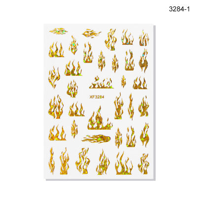 NS5D022  ForLife 3D Manicure Flame Nail Sticker Holographic fireworks decals Reflections Self-Adhesive Foils DIY Nail Art Decoration