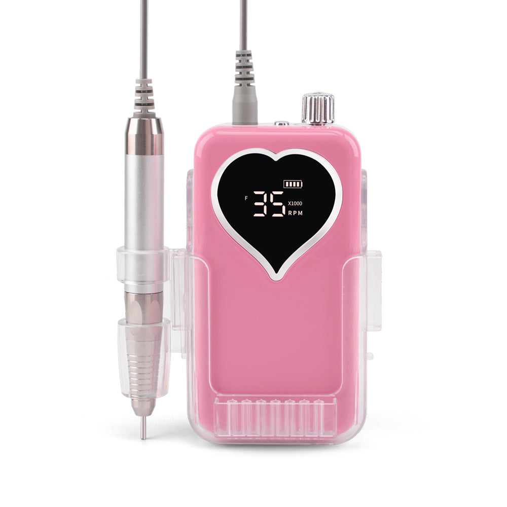 FNDM011 Manicure Pedicure Nail File Drill Machine Rechargeable 35000RPM Portable Nail Drill Machine Cordless with Electric Charge base