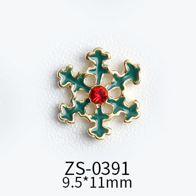 NZJ039 Wholesale Christmas Snowflake series AB diamond white diamond nail jewelry