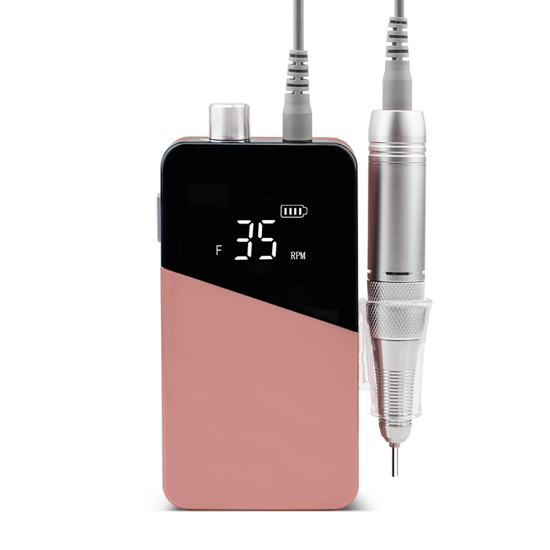 FNDM049 Free Customize Logo Popular Mermaid Color Strong 35.000 RPM Portable Wireless Rechargeable Electric E-file Nail Drill Manicure